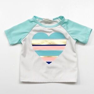 Crazy 8 heart print baby swim rashguard